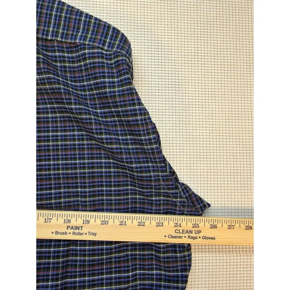 Polo Ralph Lauren Blake Shirt Mens L Blue Plaid Button Down Cotton LS VTG